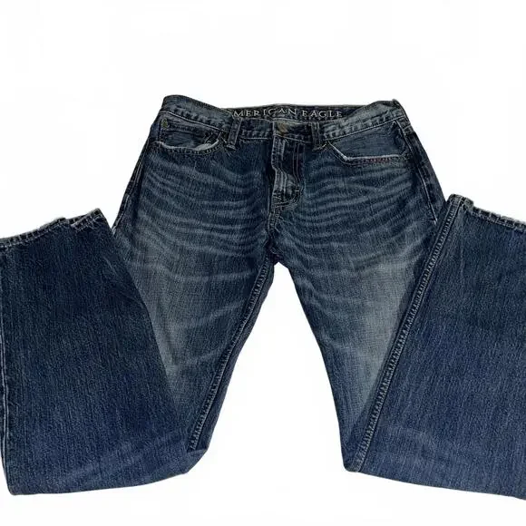 American Eagle Classic Men’s W31 x L32 Straight Blue Denim Jeans Jean Pants - Picture 2 of 8